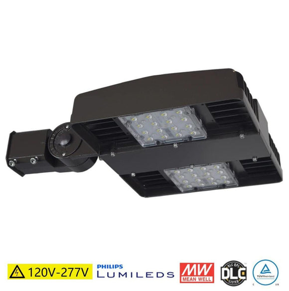 LED Parking Lot Light - 120w - 18000Lm - AC 120-277v - 400w MH Equal - lightindepot