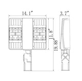 LED Parking Lot Light - 120w - 18000Lm - AC 120-277v - 400w MH Equal - lightindepot