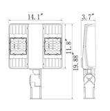 LED Parking Lot Light - 150w - 19500Lm - AC 277-480v - 400W MH Equal - lightindepot