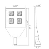 LED Parking Lot Light - 240w - 34000Lm - AC 200-480v - 400/750/1000w MH Equal - lightindepot