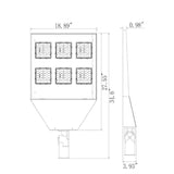 LED Parking Lot Light - 350w - 50000Lm - AC 277-480v - 1000w MH Equal - lightindepot